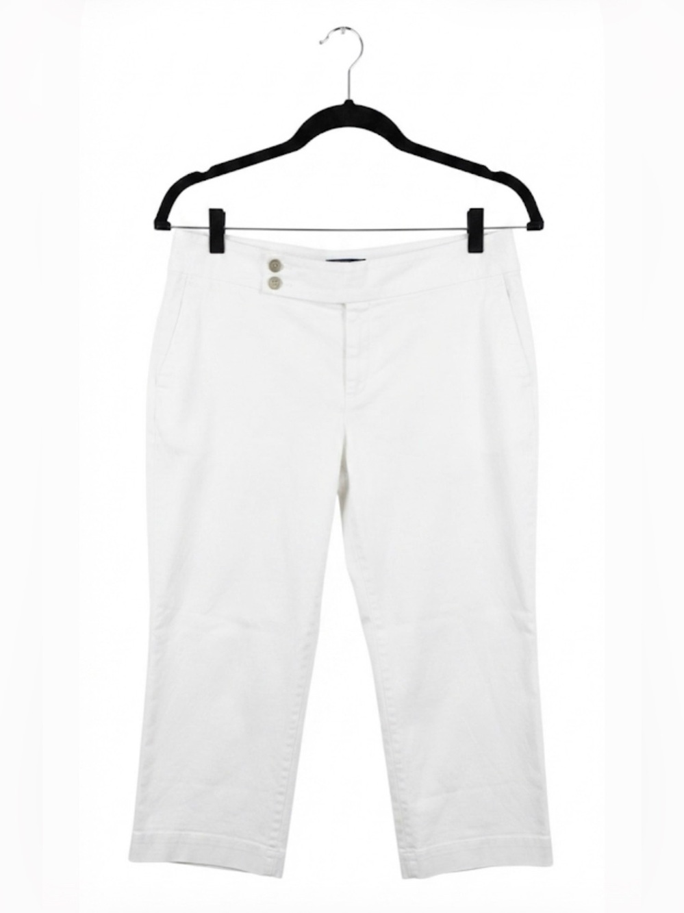 Chaps White Brushed Cotton Capri Pants Size 14
